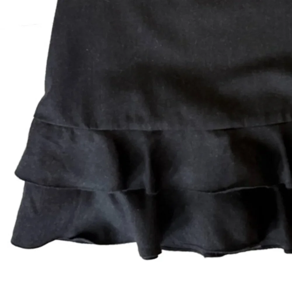 Anthropologie Double Ruffled Wool Skirt